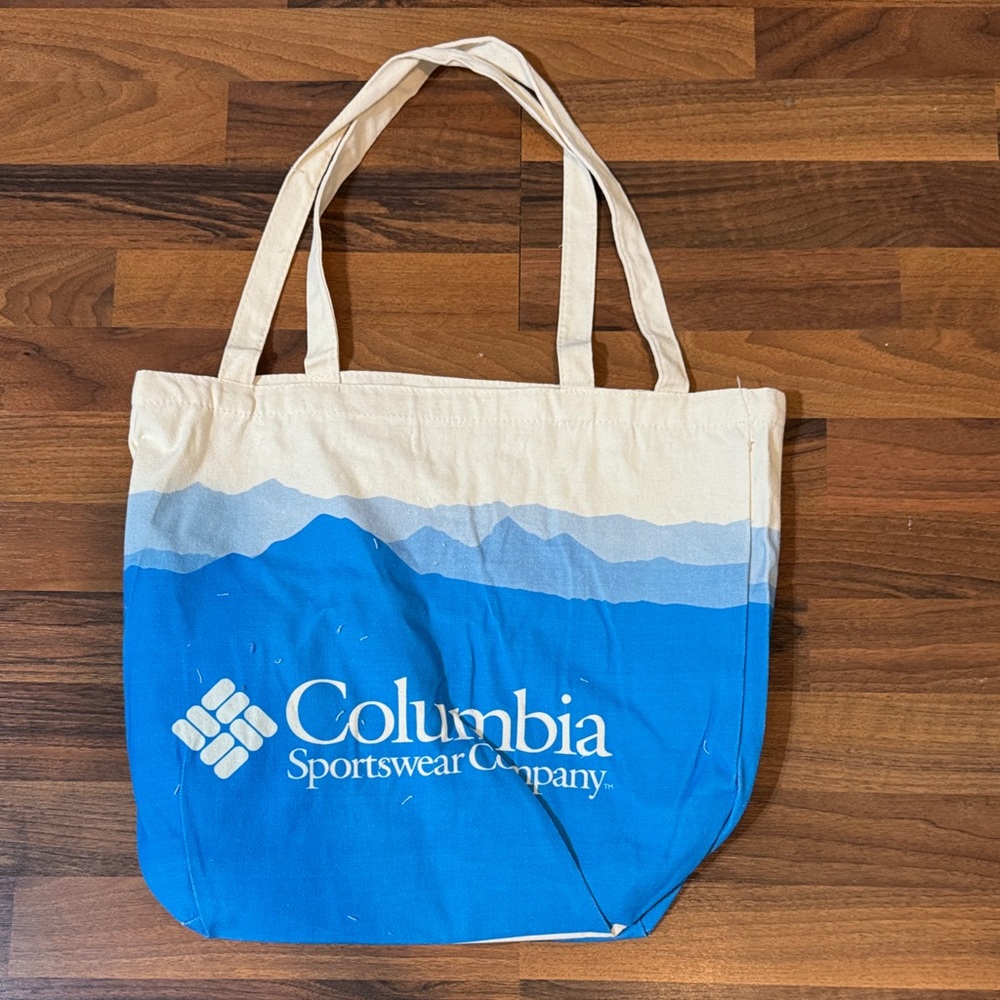Columbia Blue and Cream Tote Bag